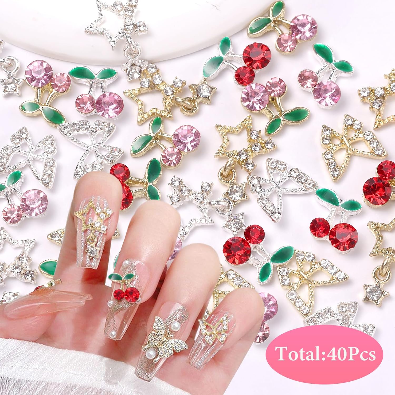 40 Pcs Alloy Nail Gems Charms, - Nail Art Valentines Day review and price
