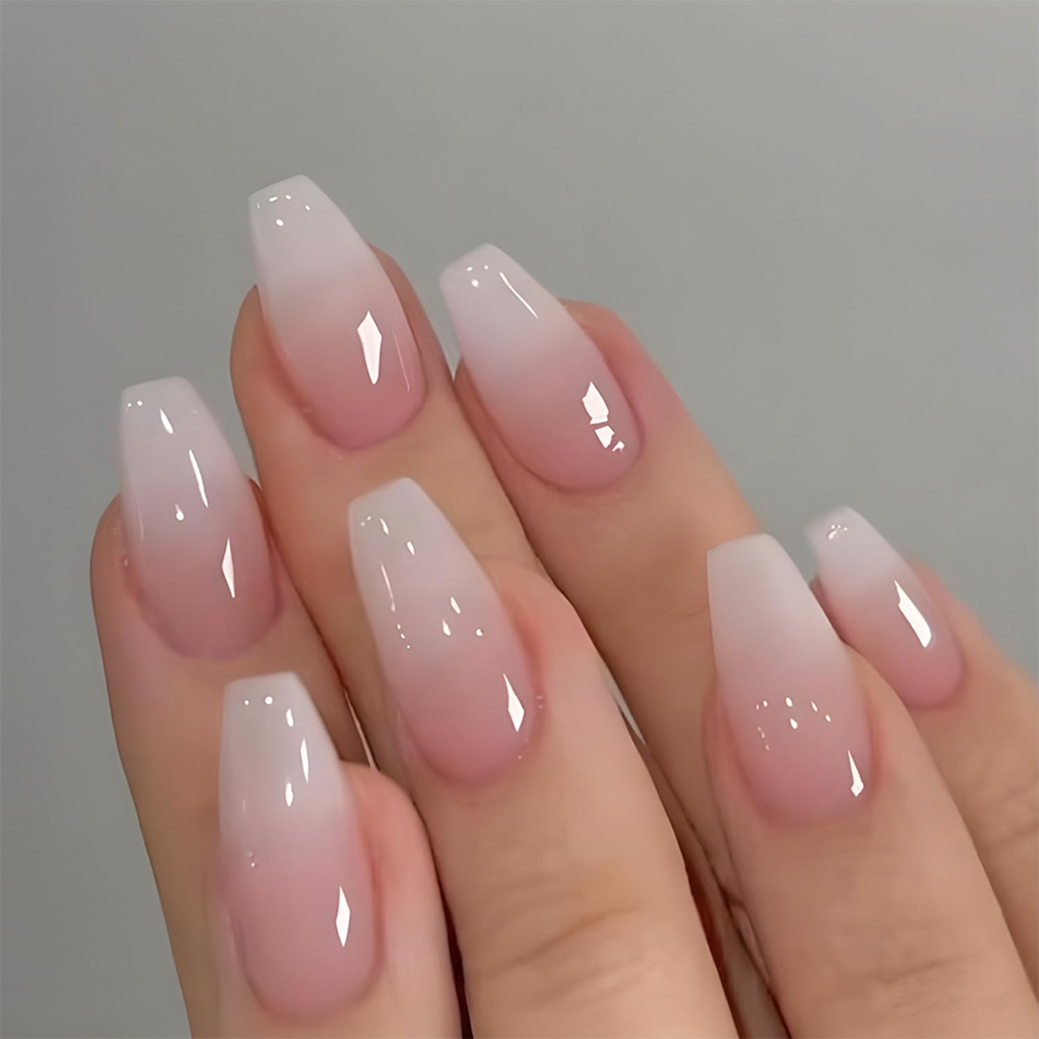 A Set Of 24 Glossy Short Coffi - Nail Art Pink review and price
