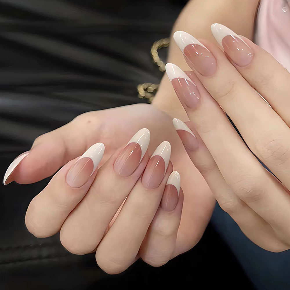 120pcs Pink Medium Almond Fren - Nail Art Pink review and price