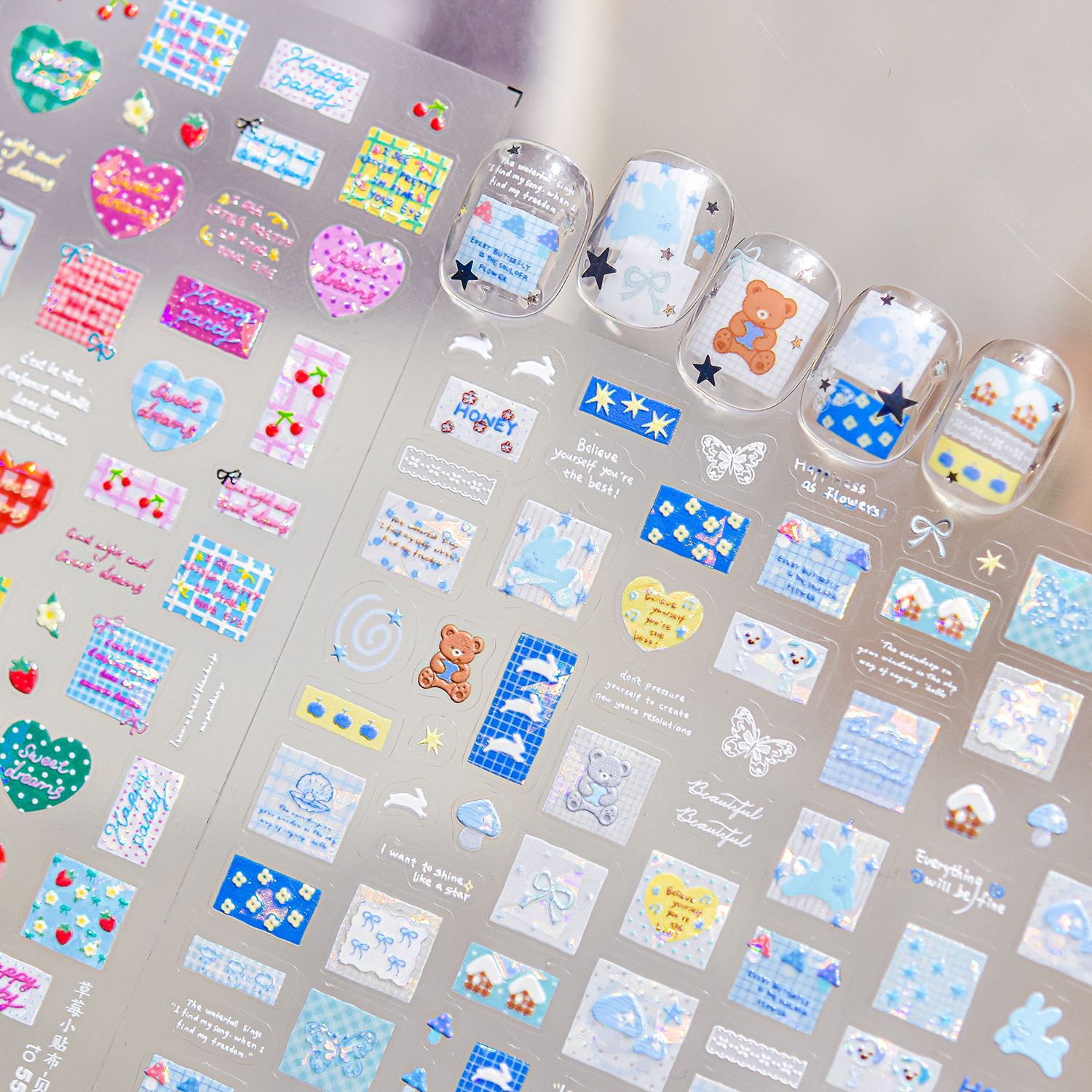 Shell Light Nail Stickers Cute - Nail Art Valentines Day review and price