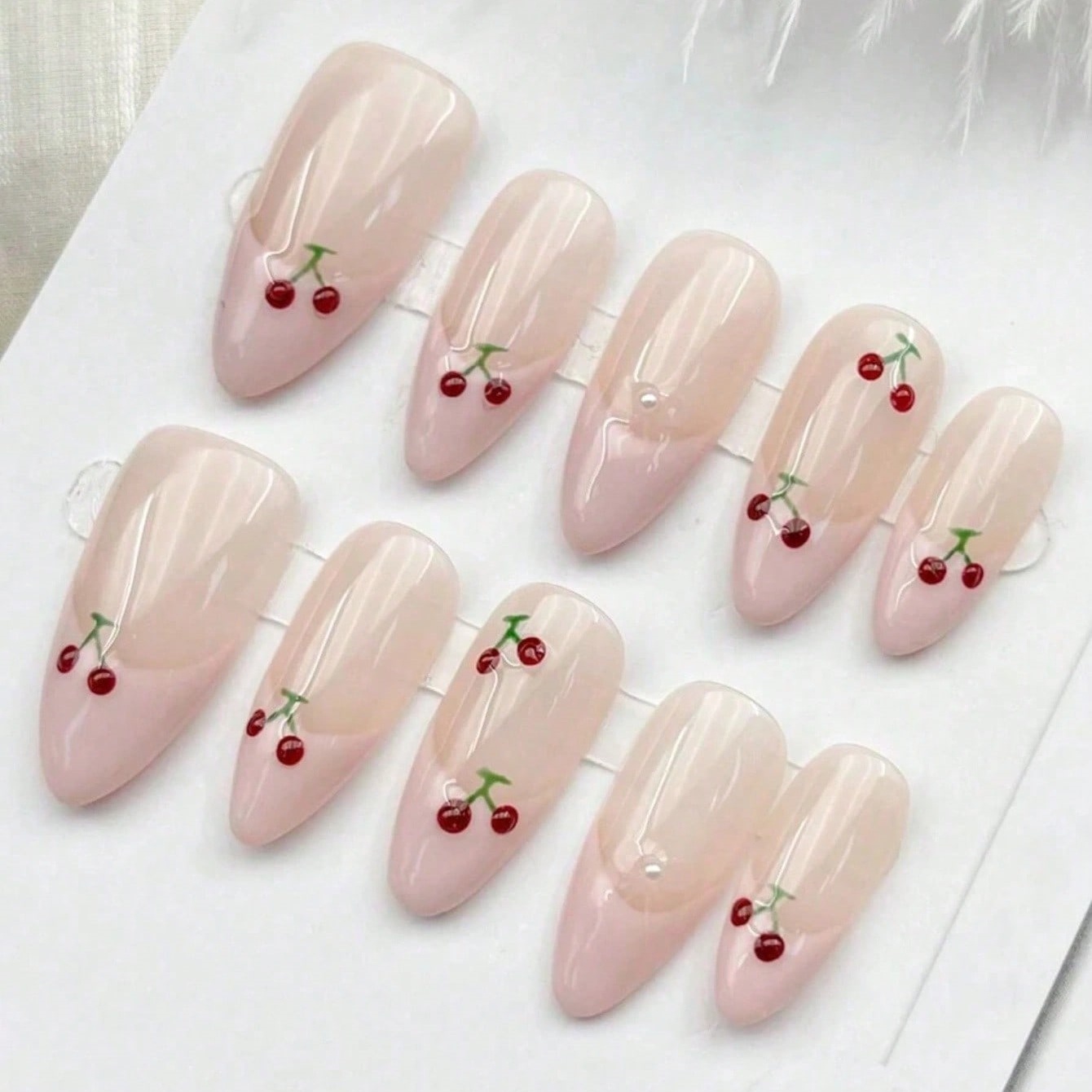 10pcs Medium Almond Nude Pink  - Nail Art Pink review and price