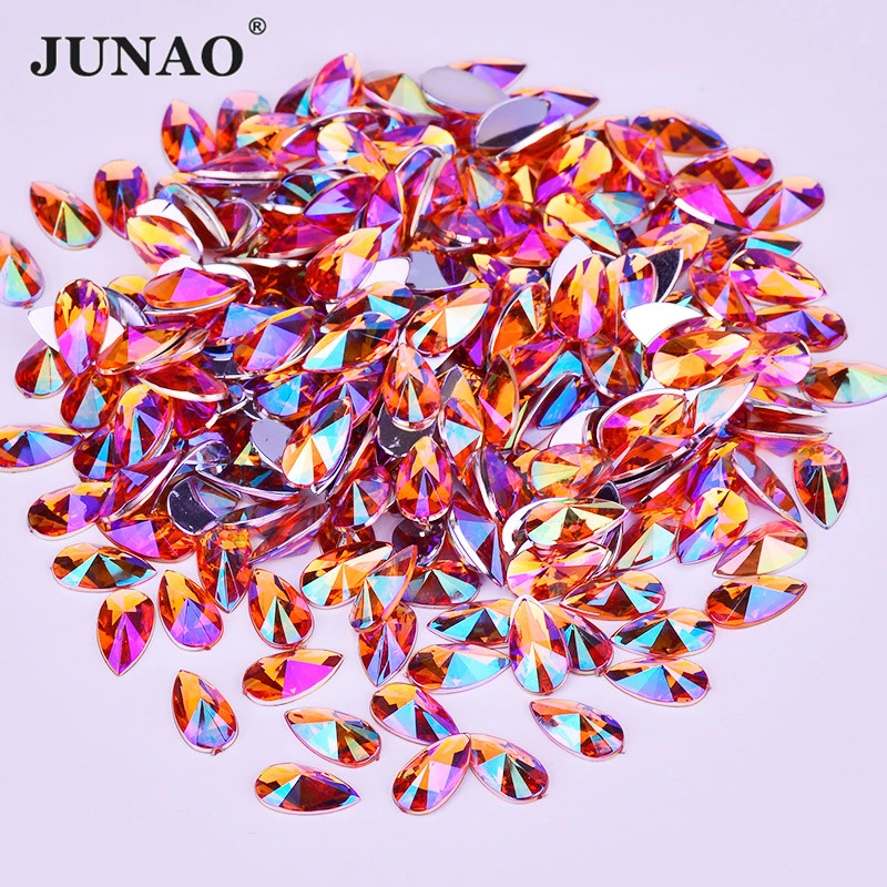 JUNAO 8x13mm Orange AB Acrylic - Nail Art Orange review and price