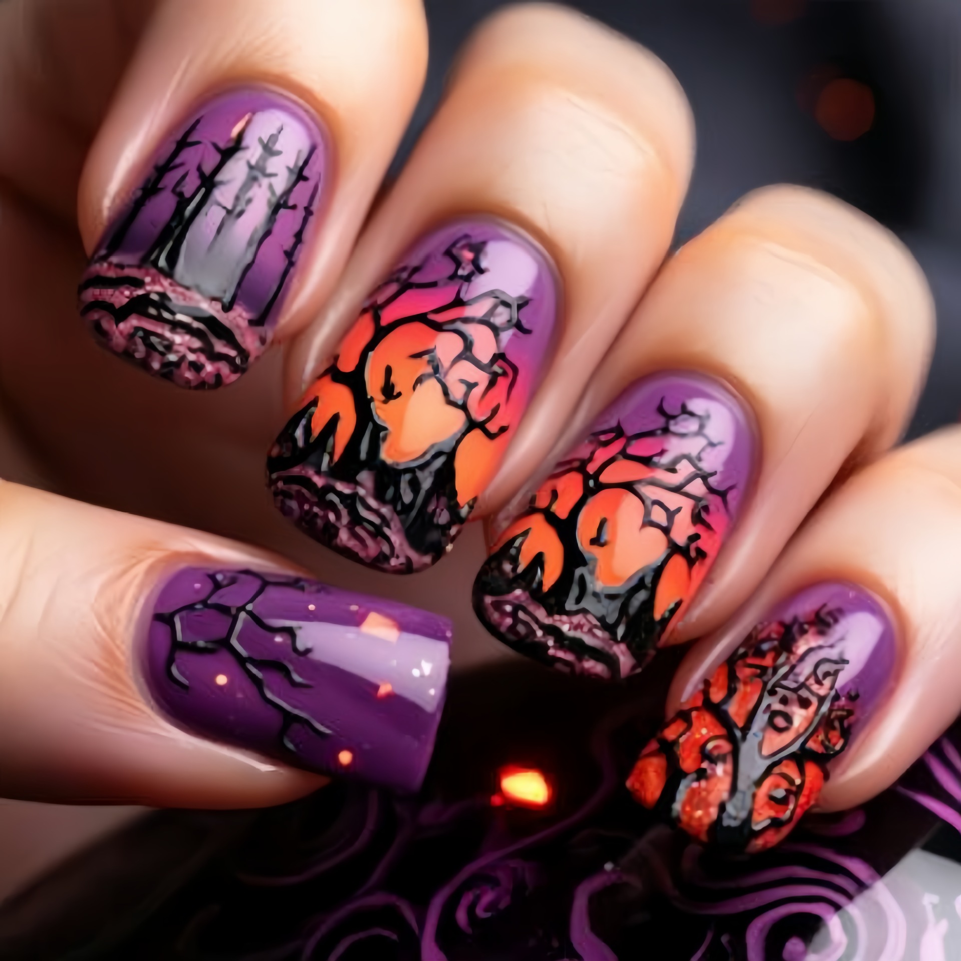 Medium Square fake nails for w - Nail Art Orange review and price