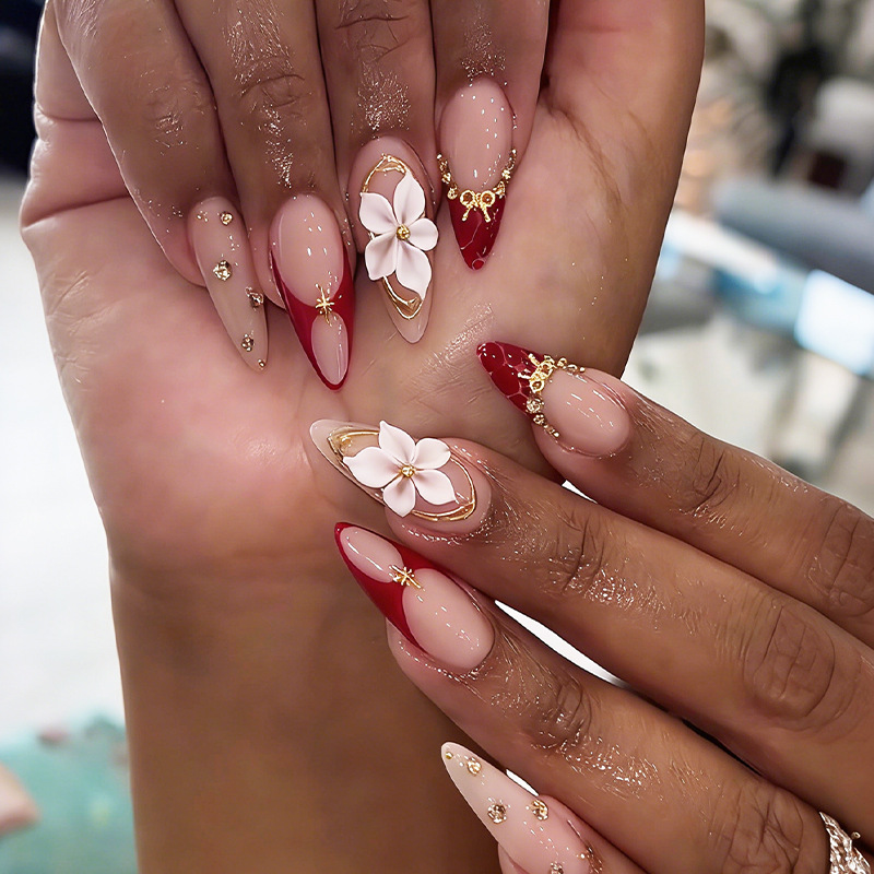 24pcs Finished Almond Press on - Nail Art Pink review and price
