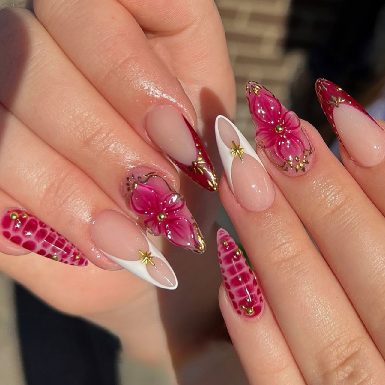 24pcs Finished Almond Press on - Nail Art Pink review and price