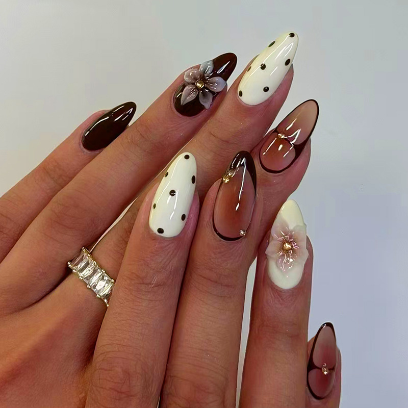 24pcs Finished Almond Press on - Nail Art Pink review and price