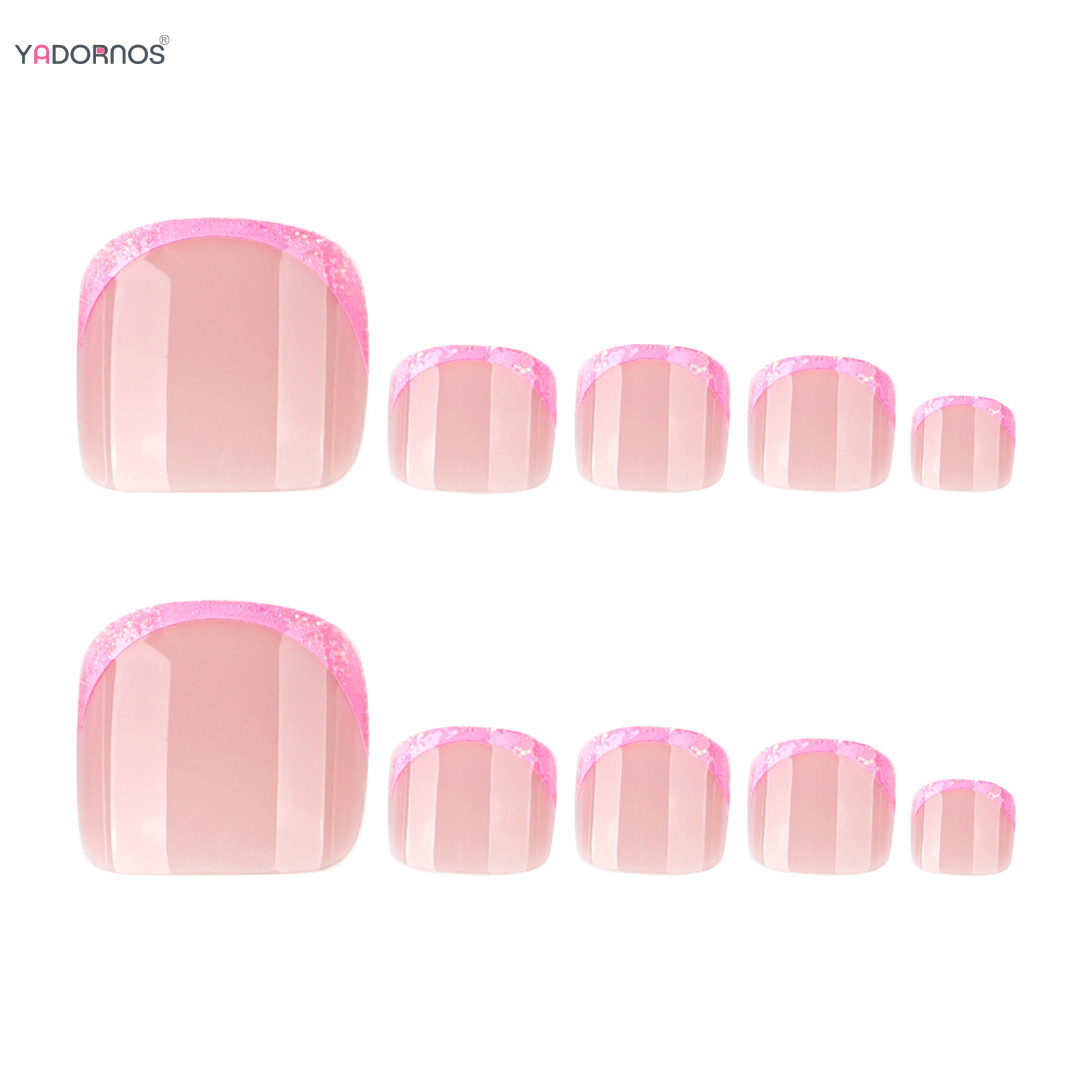 Pink French Tips Fake Toenails - Nail Art Press On review and price