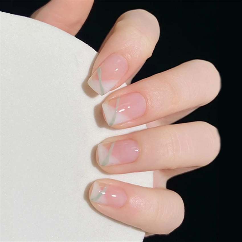 24Ps/Set Green Lattice Acrylic - Nail Art Pink review and price