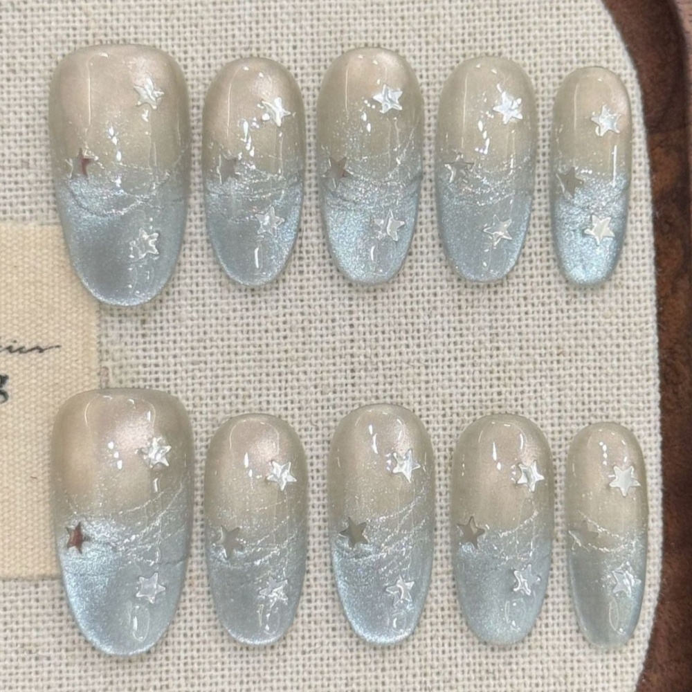 10pcs Cat's Eye Handmade Fake  - Nail Art Pink review and price