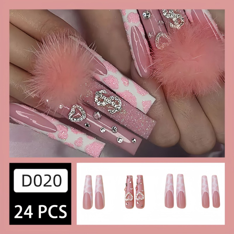 24Pcs Extra Long Square Press  - Nail Art Press On review and price