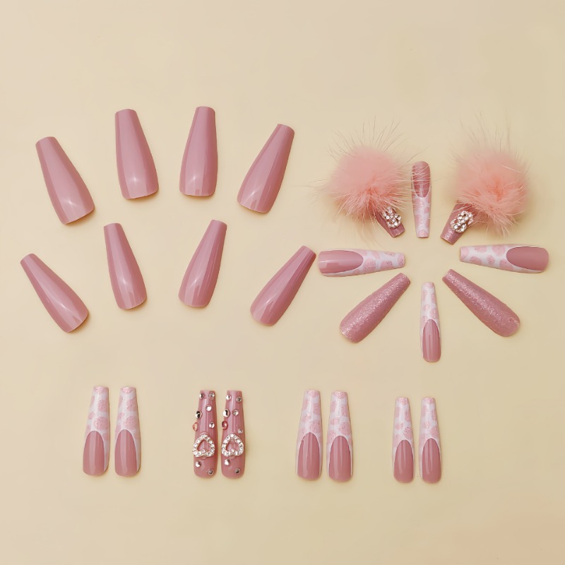 24Pcs Extra Long Square Press  - Nail Art Press On review and price