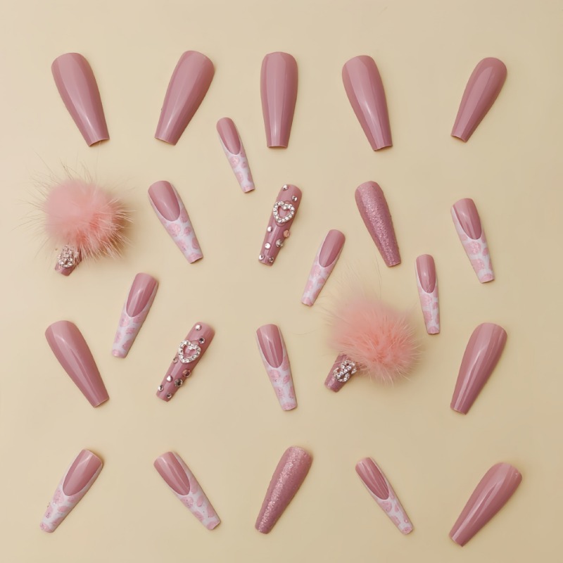 24Pcs Extra Long Square Press  - Nail Art Press On review and price
